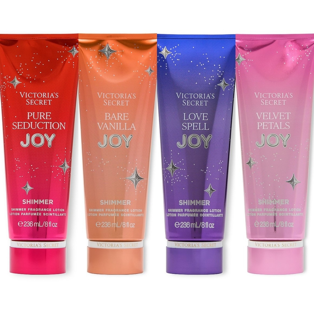 Victoria's Secret Fragrance Shimmer Lotion Collection 4 Piece Set NEW Rare